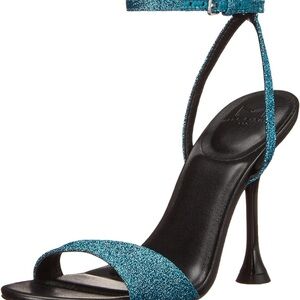 Marc Fisher Blue and Black Heels with Glitter Straps